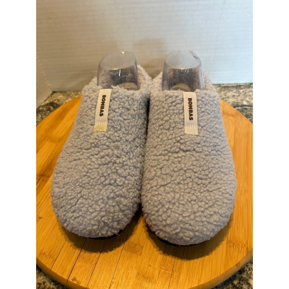 Bombas‎ Sherpa Mule Slippers Light Blue Women Size 11 Cozy Slip On Loungewear